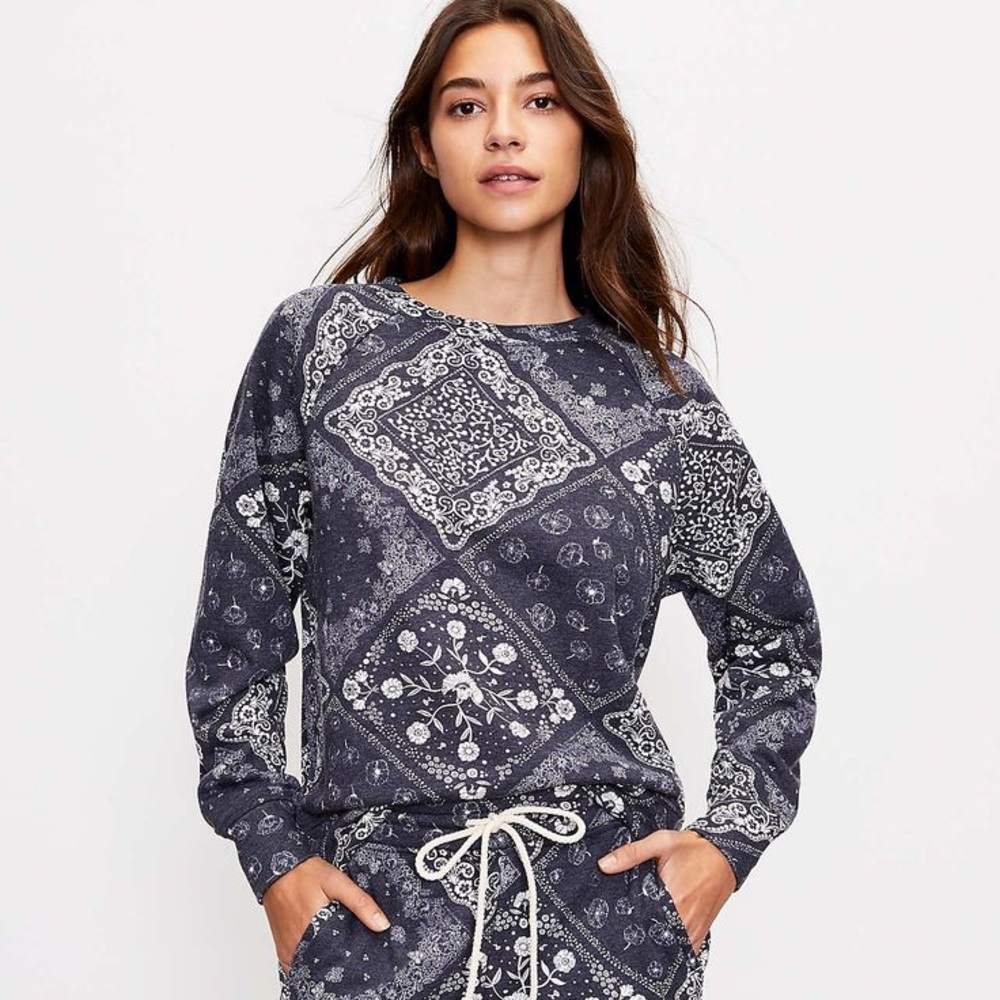 Lou & Grey Bandana Terry Sweatshirt Small
